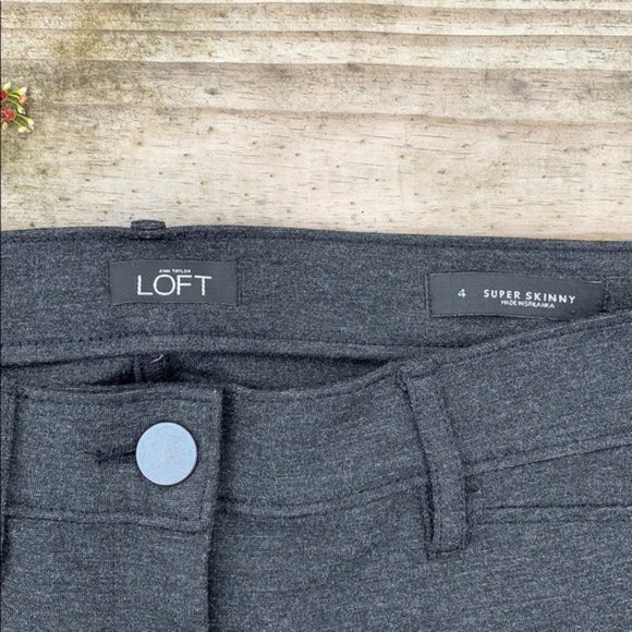 LOFT women's skinny pants sz 4 gray - Picture 4 of 8